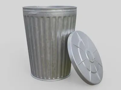 Dustbin 3 Textured 3D model