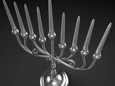 Menorah Silver 3D model