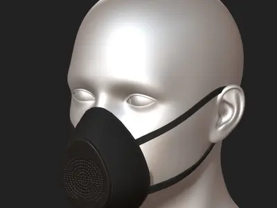 Gas mask helmet respirator plastic  Low-poly 3D model