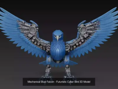 Cyber Avian Collection - Futuristic Robotic Bird Sculptures 3D Model Pack