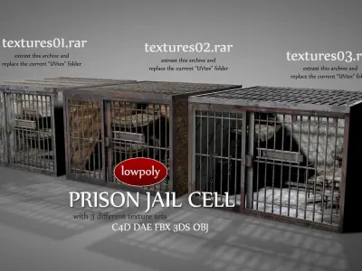 Prison Jail Cell Low-poly 3D model