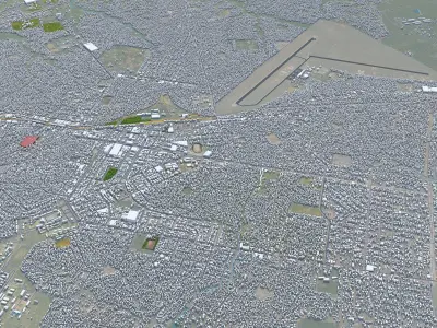 Nampula Mozambique 15km AI Low-poly 3D model