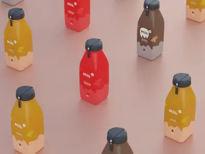 Milk bottle 3d model  3D model