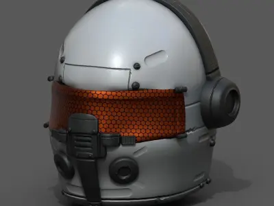 Helmet scifi fantasy futuristic pilot  Low-poly 3D model