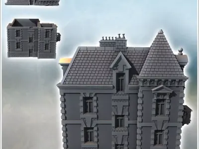 Hotel La Mouette Normandy France - World War Two Second WWII Fro 3D print model