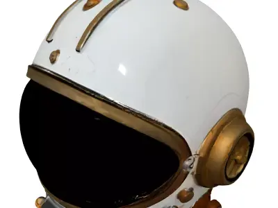 Retro SciFi Astronaut Helmet Low-poly 3D model