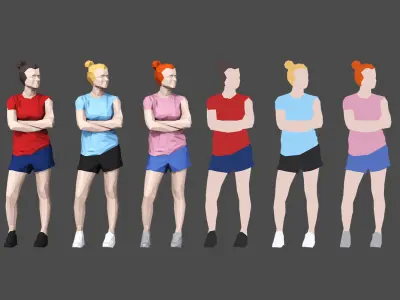 Colored Lowpoly People Low-poly 3D model