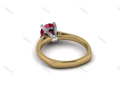Solitaire Gemstone Ring-3D CAD Model 3D print model
