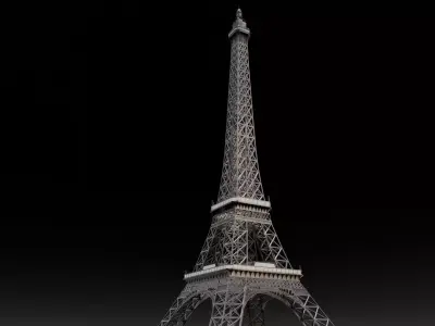 Detailed Eiffel Tower 3D Model Low-poly 3D model