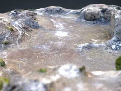 QUARRY desert terrain Low-poly 3D model