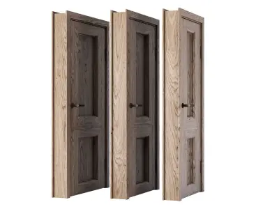 Wooden Door Set V5  3D model