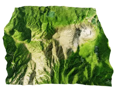 Rincon de la Vieja Volcano 3d Terrain 3D model