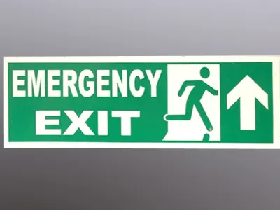Emergency Exit Sticker Low-poly 3D model
