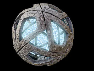 Star Core Space Station alRihla Low-poly 3D model