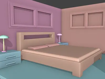 Simple House - Blender 3D - Architectural Low-poly 3D model