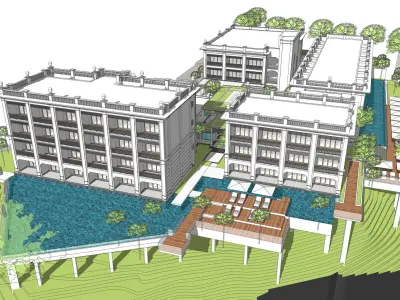 COLONIAL STYLE HOTEL 3D model