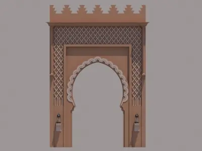 Traditional Moroccan Door Marrakech 3D model