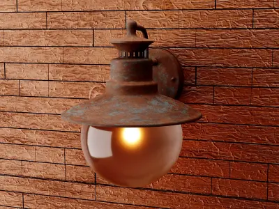 Rustic vintage lamp 3D model