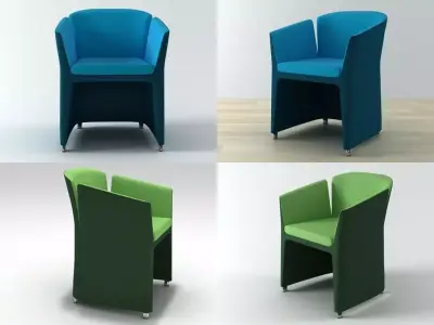 Lotus four chairs 3D model