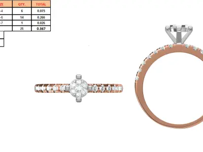 Light Weight Wedding Engagement Women Ring STL JCD Details 3D print model 3