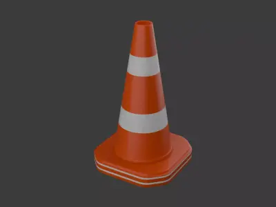 Traffic cone Free low-poly 3D model 10
