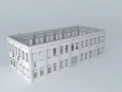 Warehouse brick building Free 3D model