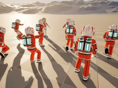 Astronaut in spacesuit low-poly stylized 2 Low-poly 3D model