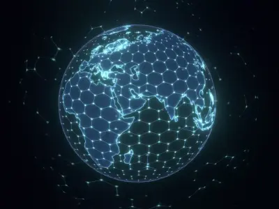 Animated Hologram Planet Earth No 5 With 50 Sci-Fi Music Tracks Low-poly 3D model