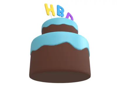 Birthday Cake v1 004 Low-poly 3D model