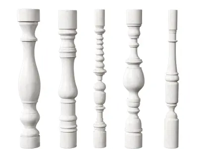 Marble Quintet Balusters with Classic Design 3 3D model