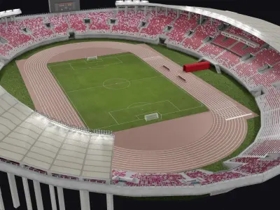Tianhe Stadium Guangzhou China Low-poly 3D model