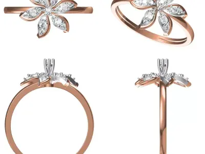 Light Weight Wedding Engagement Women Ring STL JCD Details 3D print model 13