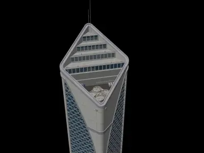 Miami Building Game Ready 3D model