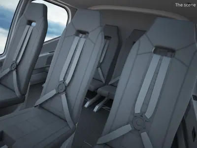 Single Turbine Cabin Helicopter Black with Interior 3D model