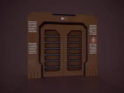 Sci Fi Door Low-poly 3D model
