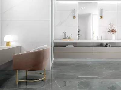 Pure White Marble with Linear Veins  Texture