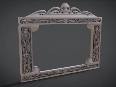 Simple Frame Window Ornament Furniture Low-poly 3D model