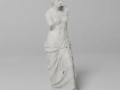 Venus de Milo Sculpture VR AR Mobile-ready Game-ready Low-poly 3D model