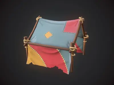 Stylized Tent Low-poly 3D model