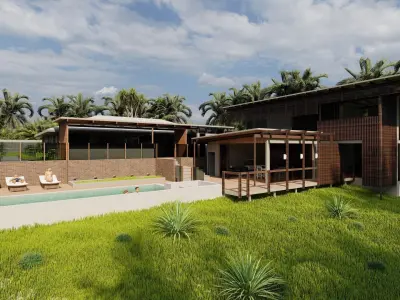 Casa Scene- Beach villa-Modern House 3D model shop