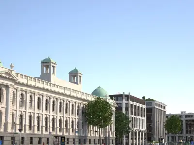 Euro City Low-poly 3D model