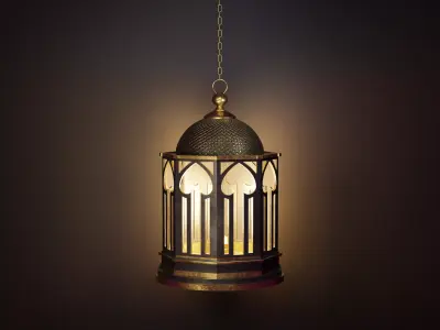 AsianLantern04 ornate islamic lantern Low-poly 3D model