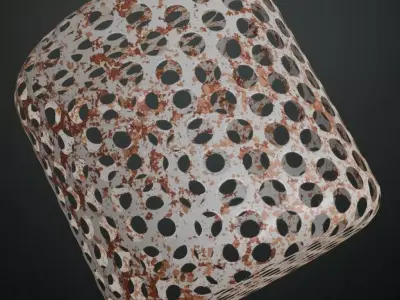 Perforated Metal Sheet PBR Seamless Texture