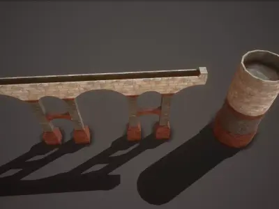Roman Aqueduct Low-poly 3D model