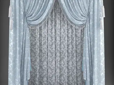 Curtain 3D Low-poly 3D model get