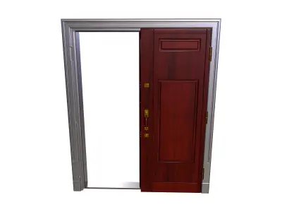 Wooden Entrance Door 3D Model 3D model