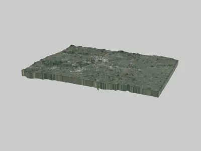 Fort Wayne City Low-poly 3D model