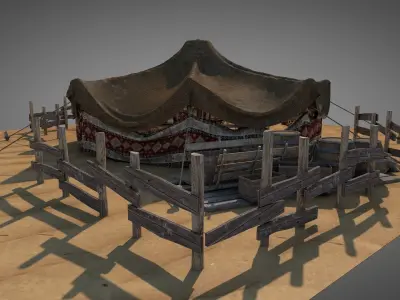 Bedouin Desert Tent v7 3D model