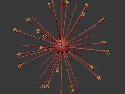 Huge Sputnik Chandelier Gold and Black 3D model