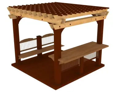 Patio Gazebo with Floor Low-poly 3D model
